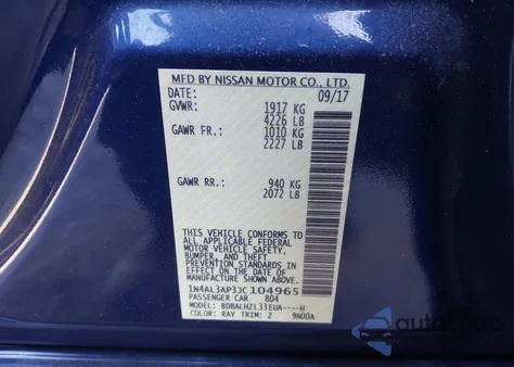 2018 Nissan Altima 2.5 Sr from USA, damaged, VIN 1N4AL3AP3JC104965